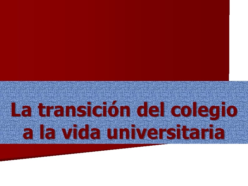 La transición del colegio a la vida universitaria 