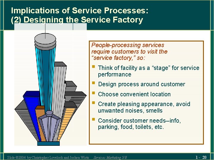 Implications of Service Processes: (2) Designing the Service Factory People-processing services require customers to