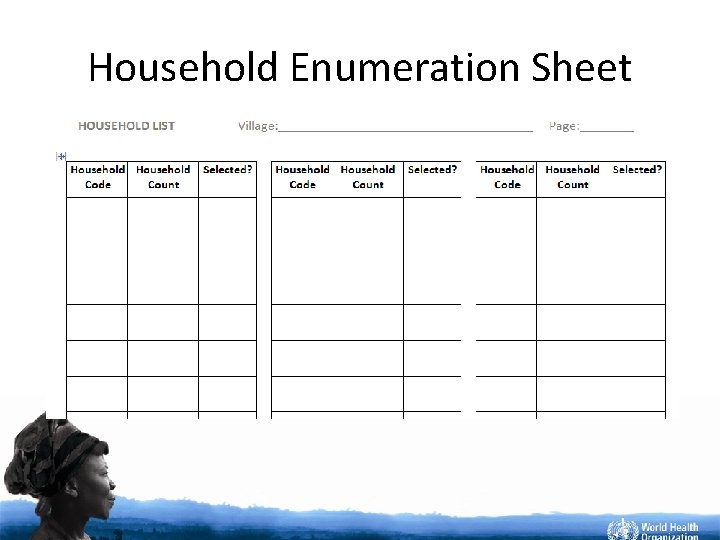 Household Enumeration Sheet 