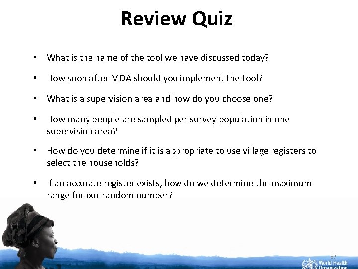 Review Quiz • What is the name of the tool we have discussed today?