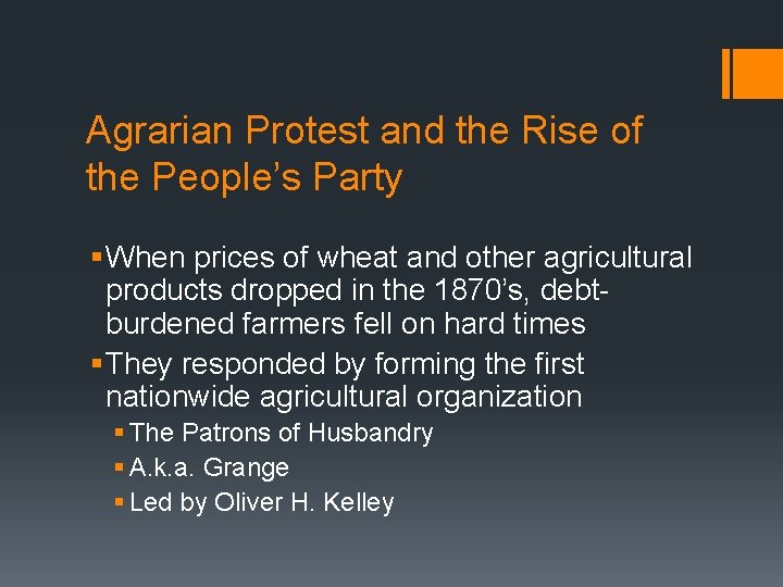 Agrarian Protest and the Rise of the People’s Party § When prices of wheat