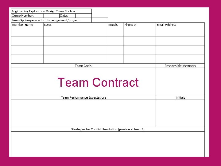 Team Contract 