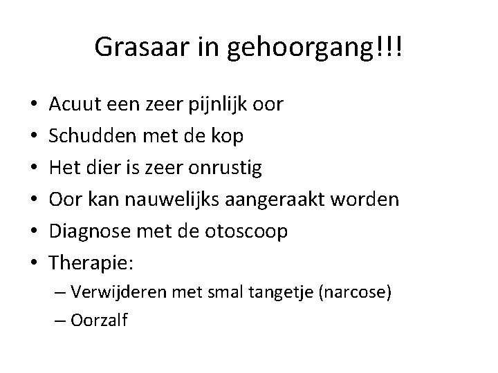 Grasaar in gehoorgang!!! • • • Acuut een zeer pijnlijk oor Schudden met de