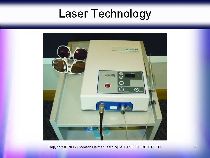 Laser Technology Copyright © 2006 Thomson Delmar Learning. ALL RIGHTS RESERVED. 23 