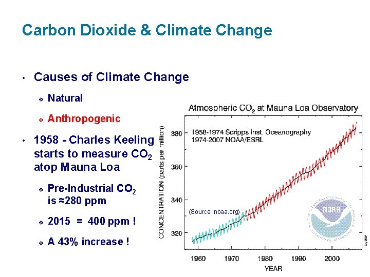 Carbon Dioxide & Climate Change • • Causes of Climate Change v Natural v