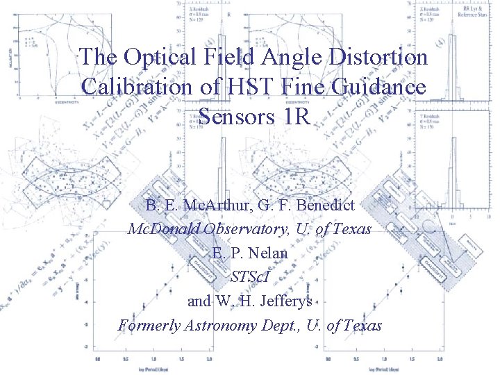 The Optical Field Angle Distortion Calibration of HST Fine Guidance Sensors 1 R B.