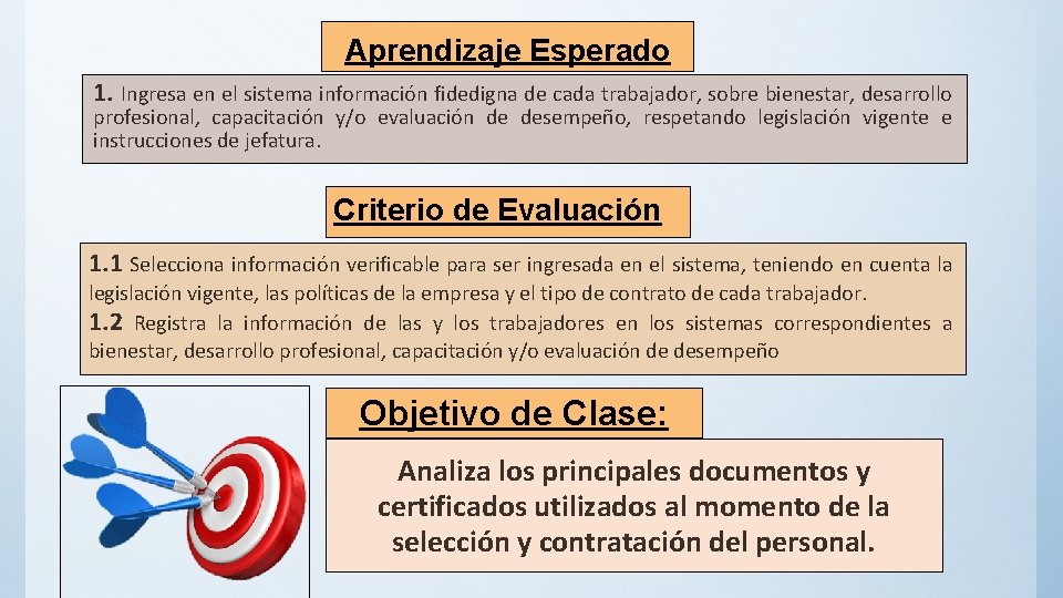 Aprendizaje Esperado 1. Ingresa en el sistema información fidedigna de cada trabajador, sobre bienestar,