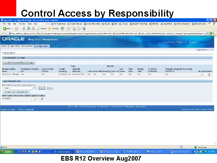 Control Access by Responsibility EBS R 12 Overview Aug 2007 