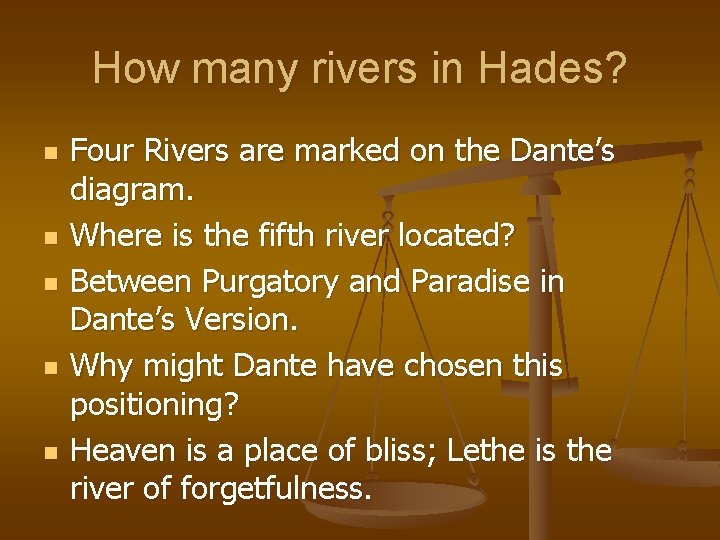 How many rivers in Hades? n n n Four Rivers are marked on the