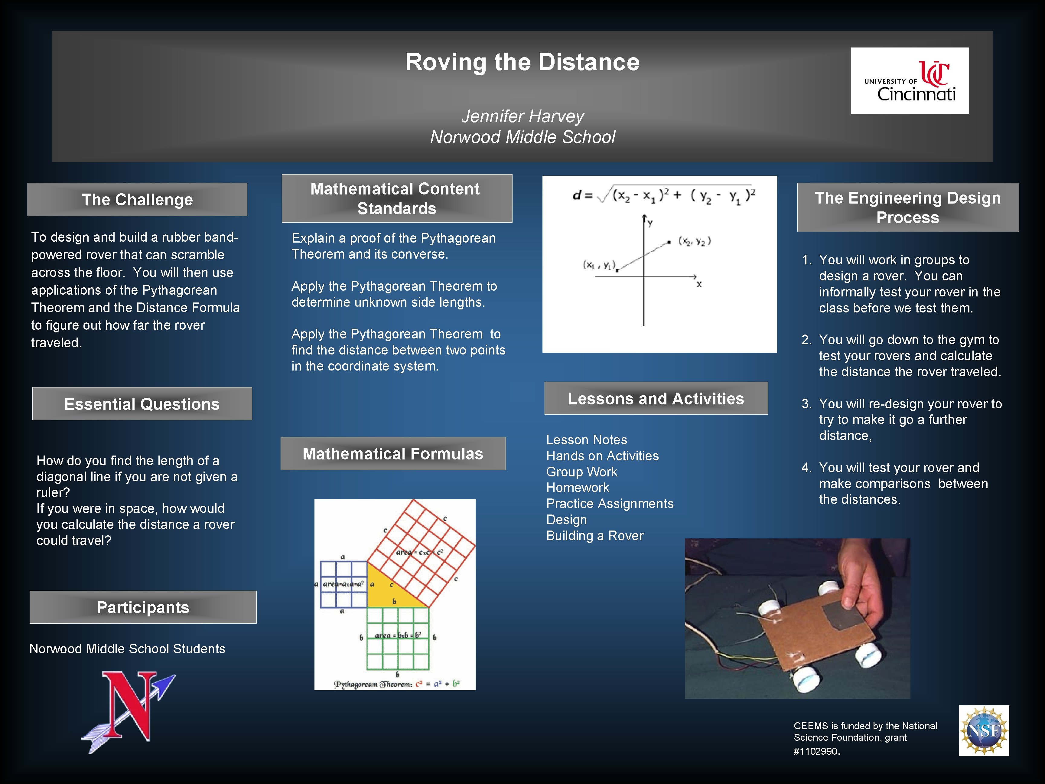 Roving the Distance Jennifer Harvey Norwood Middle School The Challenge To design and build