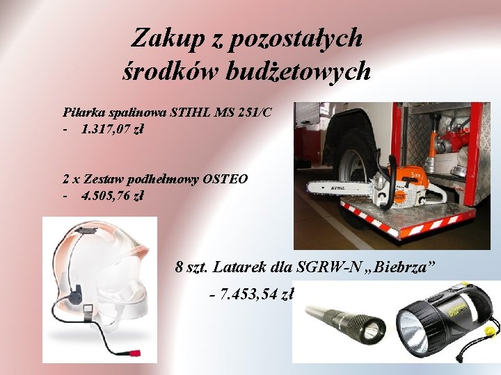 Zakup z pozostałych środków budżetowych Pilarka spalinowa STIHL MS 251/C - 1. 317, 07 Zakup z pozostałych środków budżetowych Pilarka spalinowa STIHL MS 251/C - 1. 317, 07