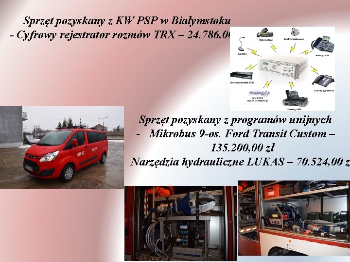 Sprzęt pozyskany z KW PSP w Białymstoku - Cyfrowy rejestrator rozmów TRX – 24.