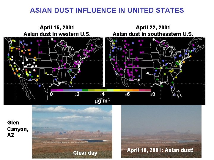 ASIAN DUST INFLUENCE IN UNITED STATES Dust observations from U. S. IMPROVE network April