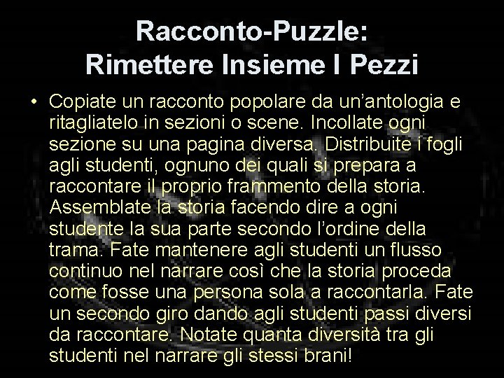 Racconto-Puzzle: Rimettere Insieme I Pezzi • Copiate un racconto popolare da un’antologia e ritagliatelo