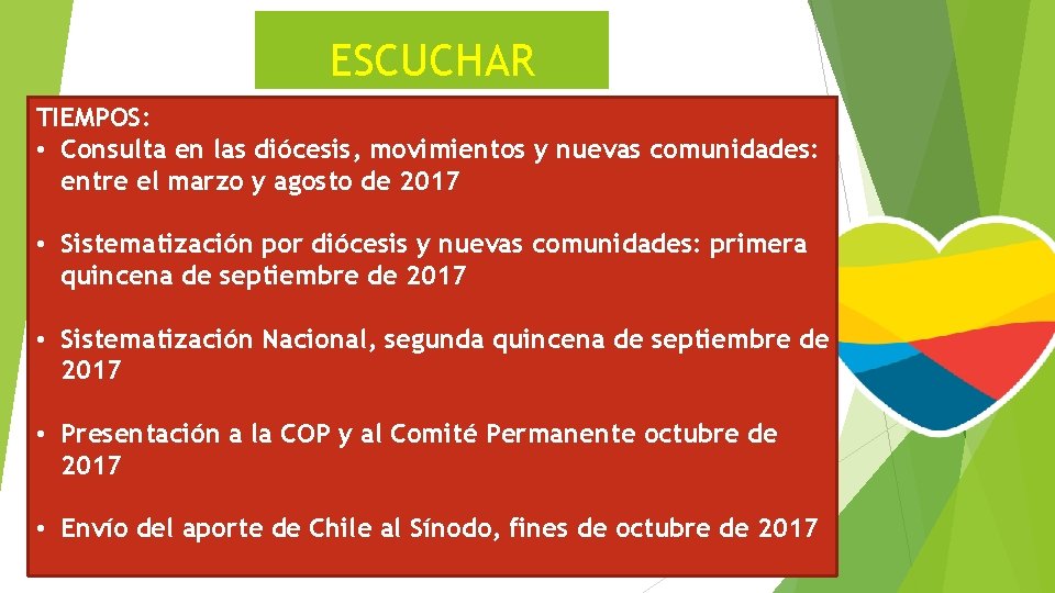 ESCUCHAR TIEMPOS: • Consulta en las diócesis, movimientos y nuevas comunidades: entre el marzo