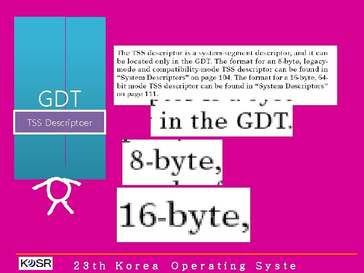 GDT TSS Descriptoer 23 th Korea Operating Syste 