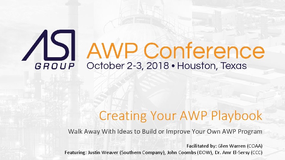 Creating Your AWP Playbook Walk Away With Ideas