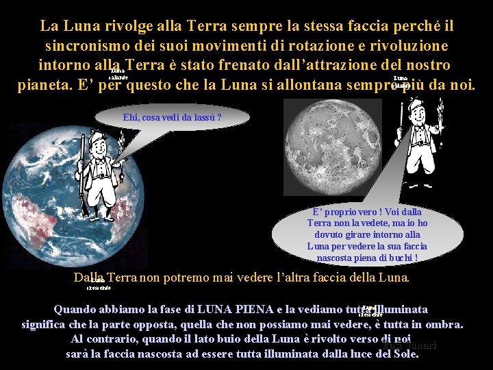 La Luna rivolge alla Terra sempre la stessa faccia perché il sincronismo dei suoi