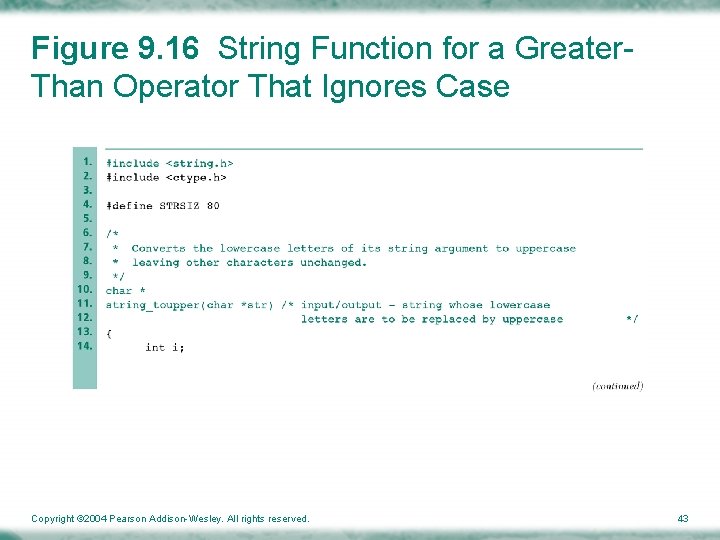 Figure 9. 16 String Function for a Greater. Than Operator That Ignores Case Copyright