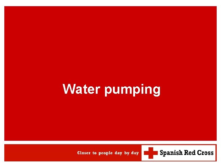 Water pumping 