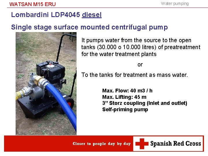 Water pumping WATSAN M 15 ERU Lombardini LDP 4045 diesel Single stage surface mounted