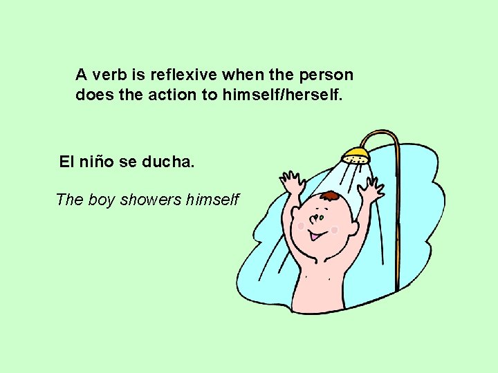 A verb is reflexive when the person does the action to himself/herself. El niño