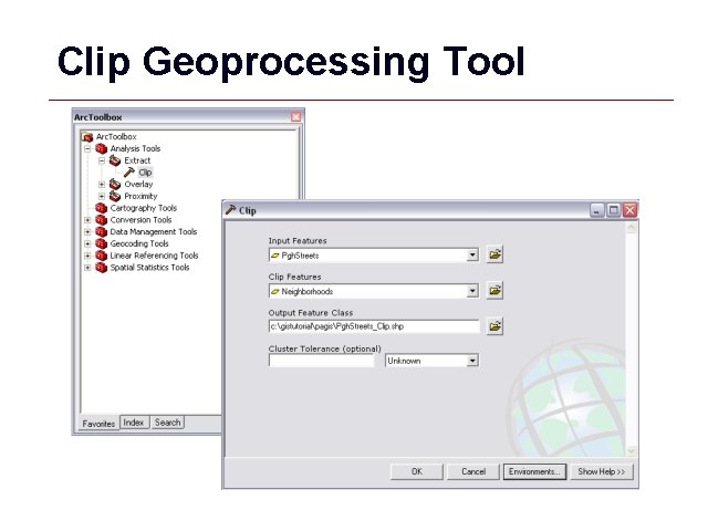 Clip Geoprocessing Tool GIS 25 