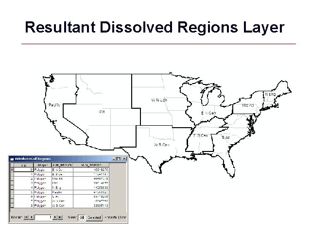 Resultant Dissolved Regions Layer GIS 33 