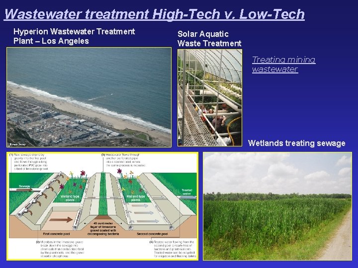 Wastewater treatment High-Tech v. Low-Tech Hyperion Wastewater Treatment Plant – Los Angeles Solar Aquatic