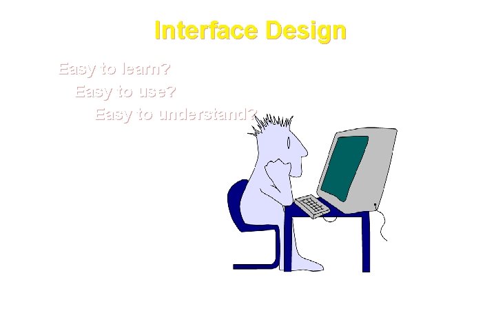 Interface Design Easy to learn? Easy to use? Easy to understand? These courseware materials