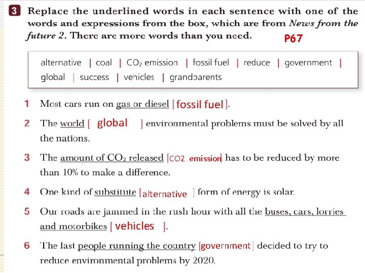 P 67 fossil fuel global CO 2 emission alternative vehicles government 