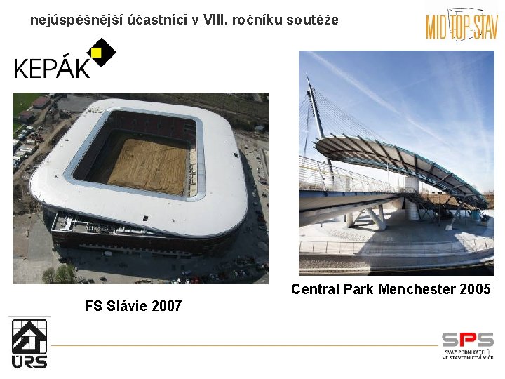 nejúspěšnější účastníci v VIII. ročníku soutěže Central Park Menchester 2005 FS Slávie 2007 