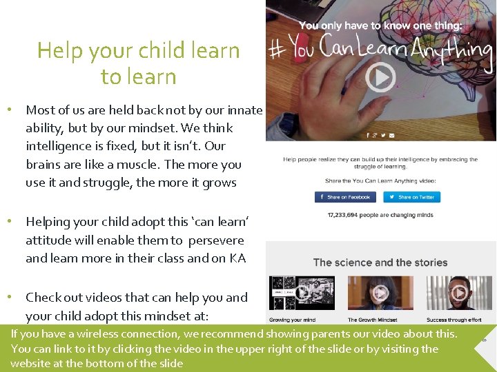 Help your child learn to learn • Most of us are held back not