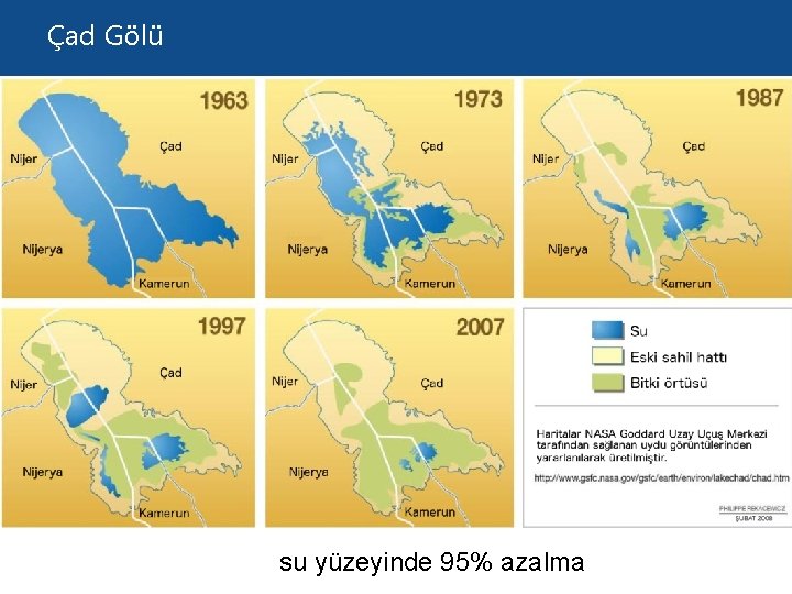 Çad Gölü su yüzeyinde 95% azalma 