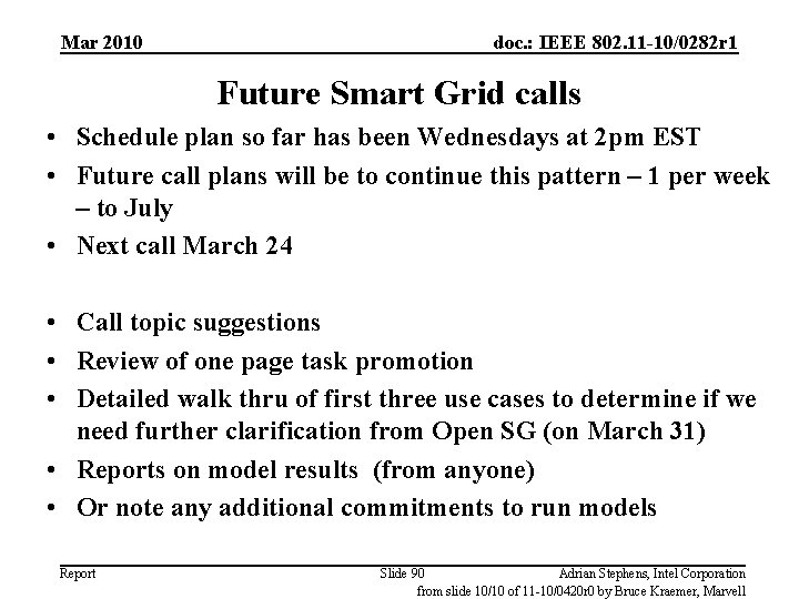 Mar 2010 doc. : IEEE 802. 11 -10/0282 r 1 Future Smart Grid calls