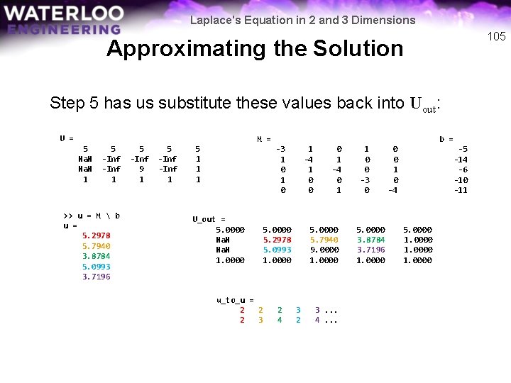 Laplace's Equation in 2 and 3 Dimensions 105 Approximating the Solution Step 5 has