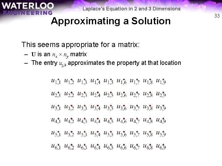 Laplace's Equation in 2 and 3 Dimensions Approximating a Solution This seems appropriate for