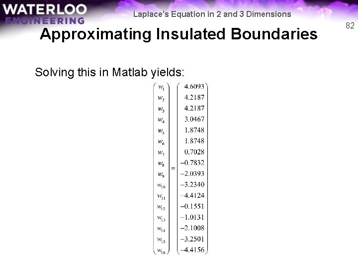 Laplace's Equation in 2 and 3 Dimensions Approximating Insulated Boundaries Solving this in Matlab