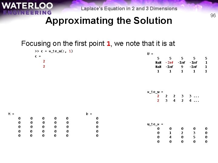 Laplace's Equation in 2 and 3 Dimensions 96 Approximating the Solution Focusing on the