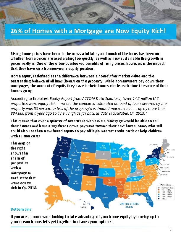 26% of Homes with a Mortgage are Now Equity Rich! Rising home prices have