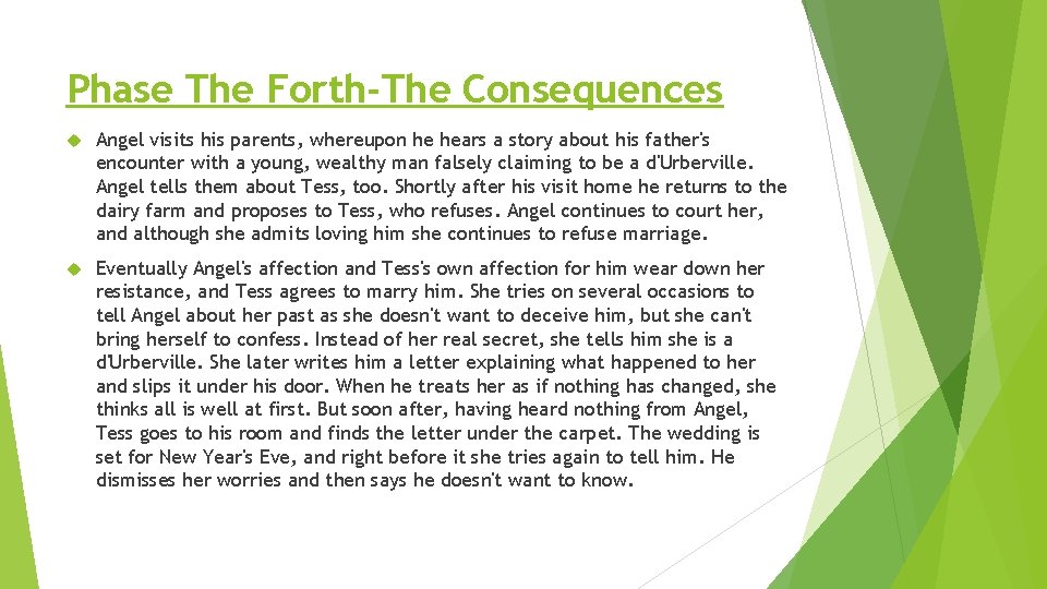 Phase The Forth-The Consequences Angel visits his parents, whereupon he hears a story about