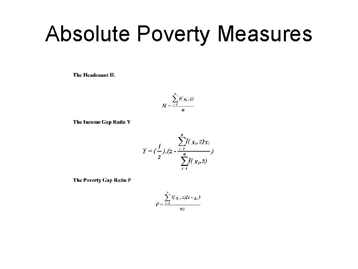 Absolute Poverty Measures 