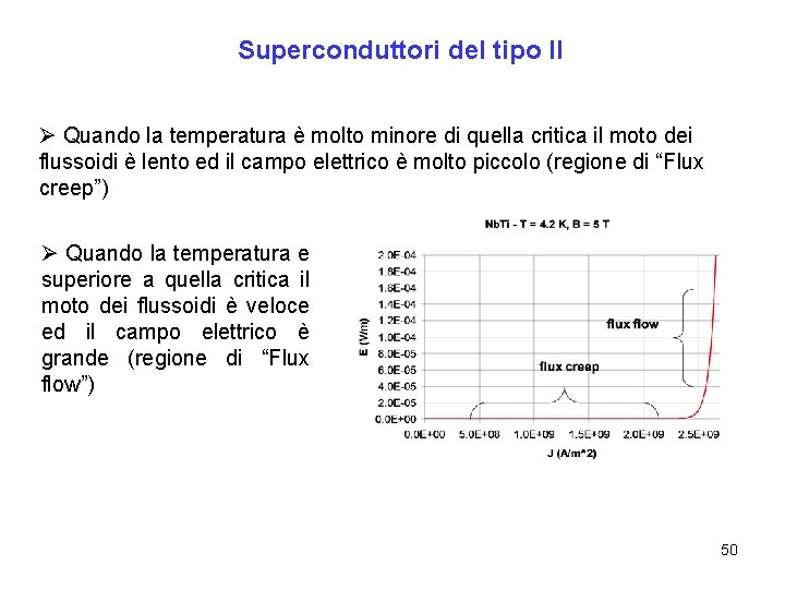 Superconduttori del tipo II Ø Quando la temperatura è molto minore di quella critica