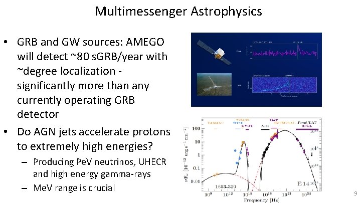 Multimessenger Astrophysics • GRB and GW sources: AMEGO will detect ~80 s. GRB/year with