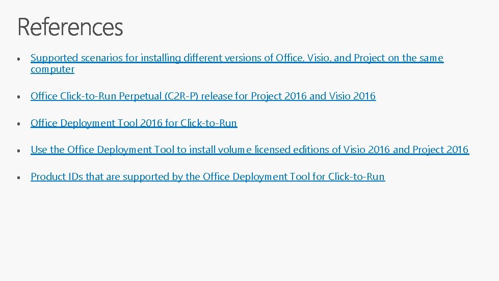 Supported scenarios for installing different versions of Office, Visio, and Project on the same