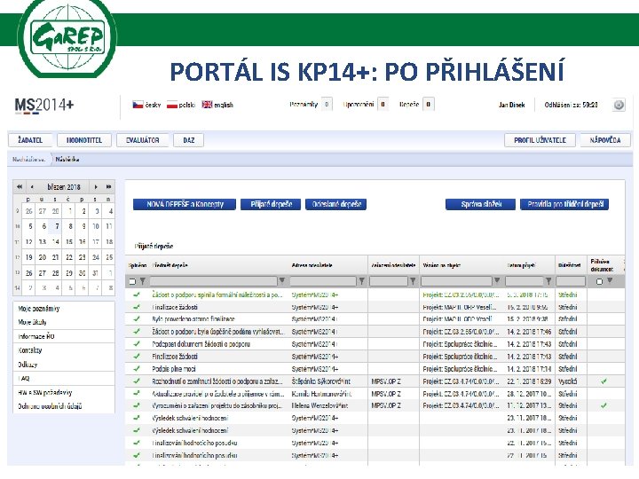 PORTÁL IS KP 14+: PO PŘIHLÁŠENÍ . 