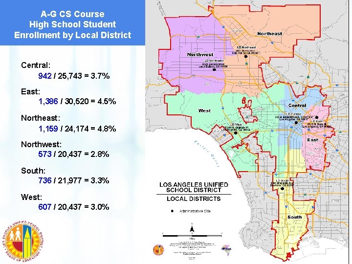A-G CS Course High School Student Enrollment by Local District Central: 942 / 25,