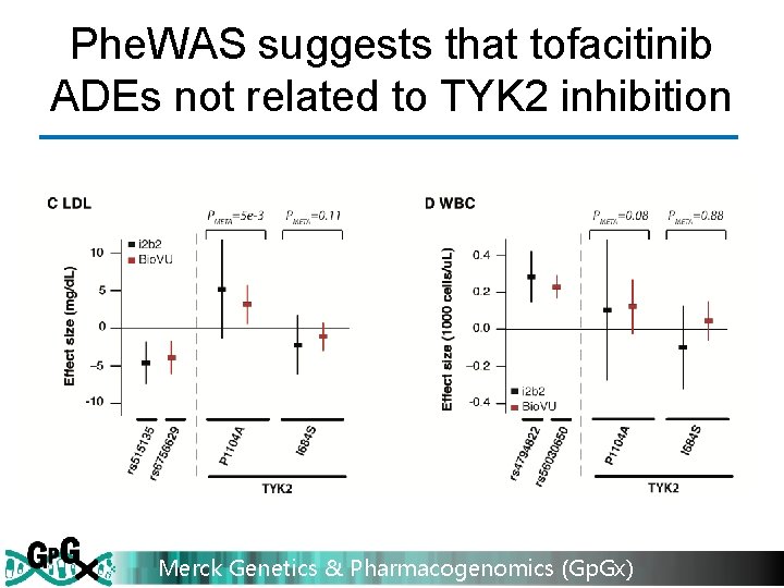 Phe. WAS suggests that tofacitinib ADEs not related to TYK 2 inhibition Merck Genetics