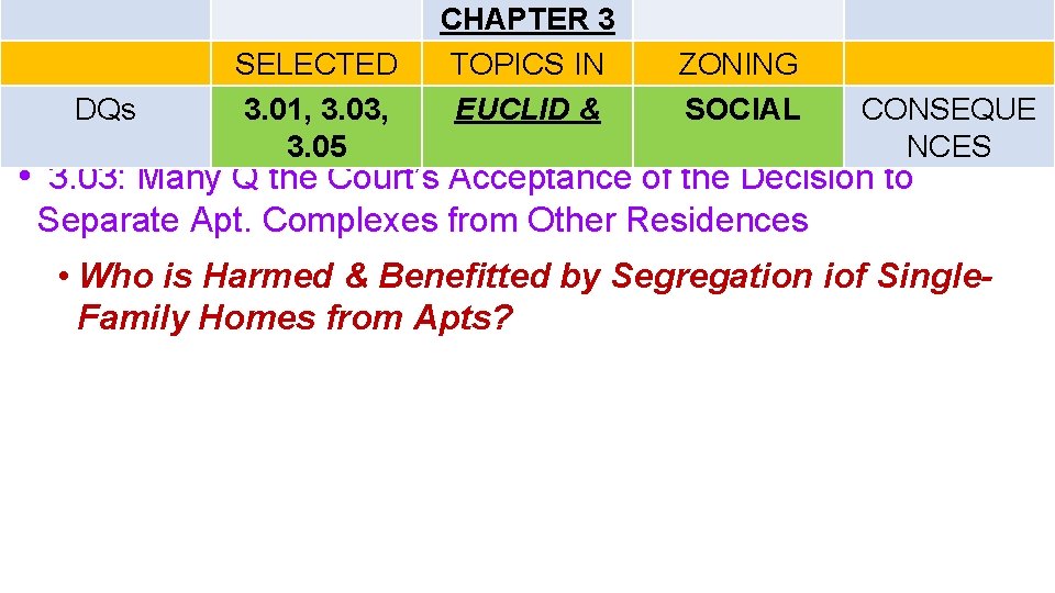 DQs SELECTED 3. 01, 3. 03, 3. 05 CHAPTER 3 TOPICS IN EUCLID &