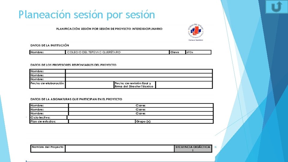 Planeación sesión por sesión 36 